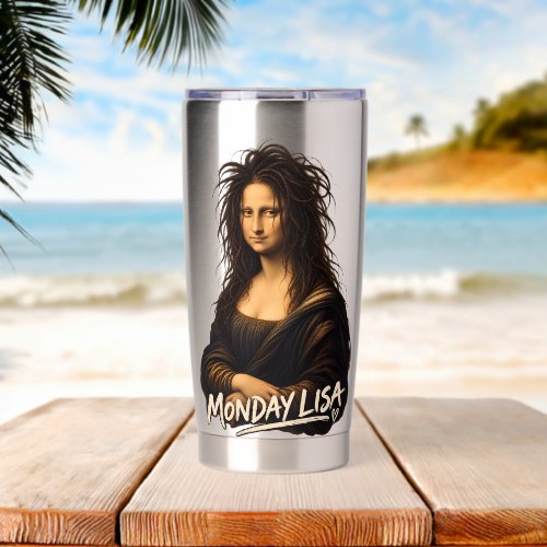 Monday Lisa Funny Renaissance Art Insulated Tumbler