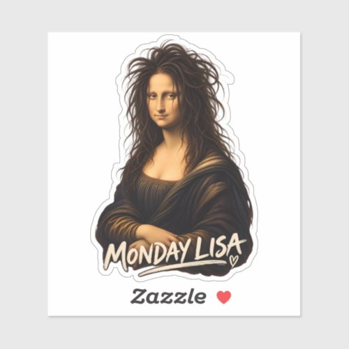 Monday Lisa Funny Renaissance Art Sticker