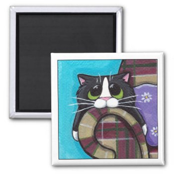 Monday Morning Blues - Cat Magnet by LisaMarieArt at Zazzle
