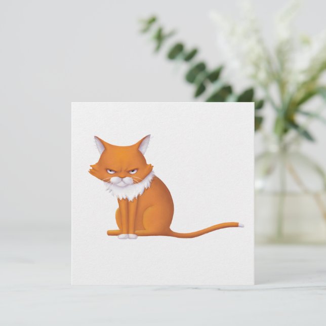 Monday Morning Cat Face Holiday Card (Standing Front)