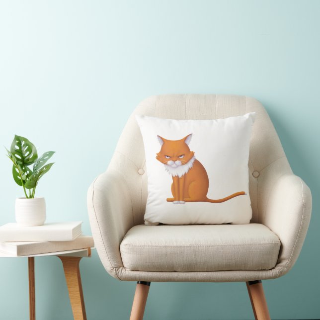 Monday Morning Cat Face Throw Pillow (Chair)