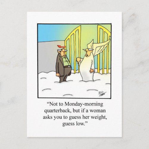 Monday Morning Quarterback Humor Postcard