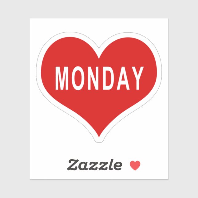 MONDAY Red Love Heart Vinyl Sticker (Sheet)