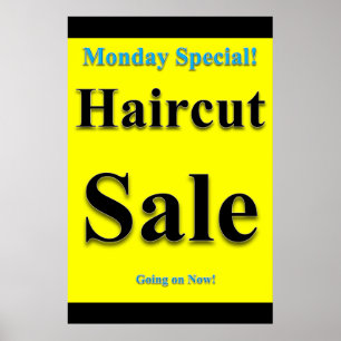 Monday Special Haircut Sale Beauty Salon Poster