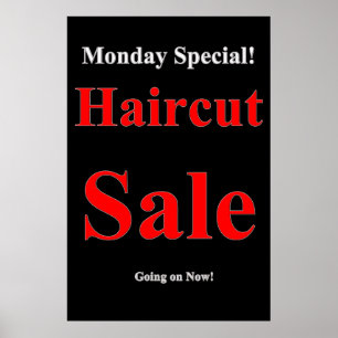 Monday Special Haircut Sale Beauty Salon Poster