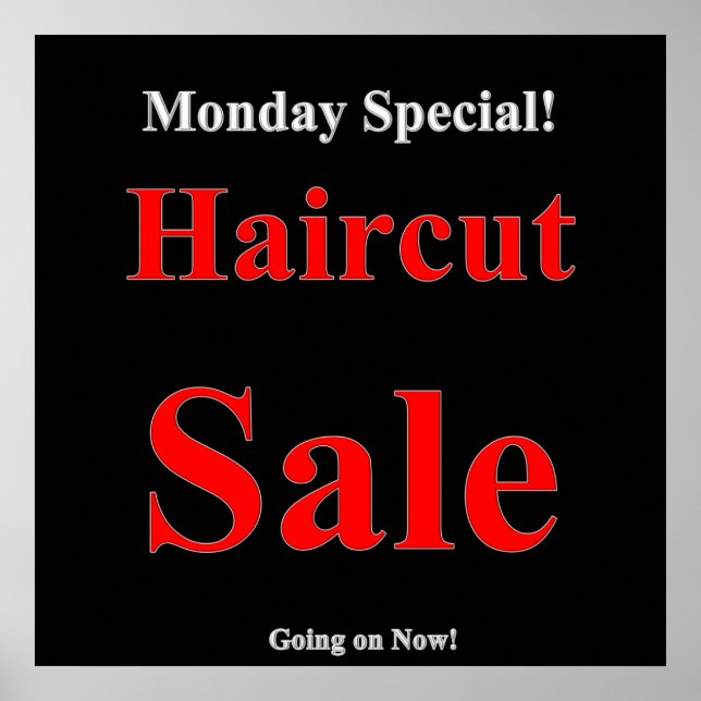 Monday Special Haircut Sale Poster Matte (Front)