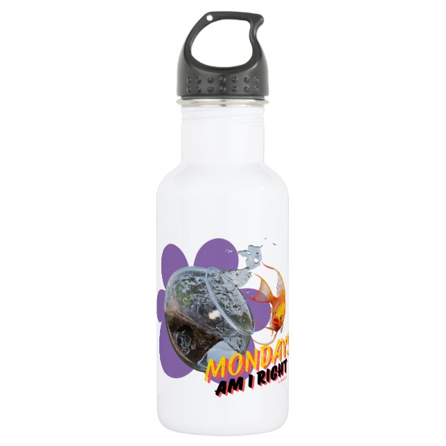 Mondays, Am I Right? Stainless Steel Water Bottle (Front)
