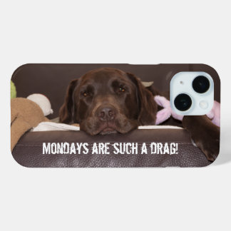 Mondays Are A Drag Sleepy Labrador Retriever iPhone 15 Case