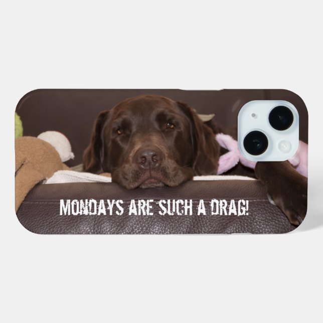 Mondays Are A Drag Sleepy Labrador Retriever Case-Mate iPhone Case (Back (Horizontal))