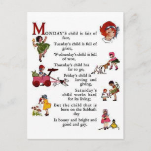 Monday's Child Postcard