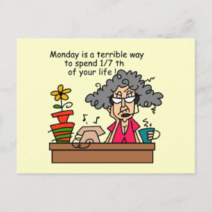 Mondays Humor Postcard