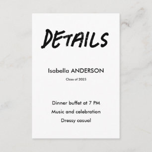 Mondern Black and White Graduation Enclosure Card