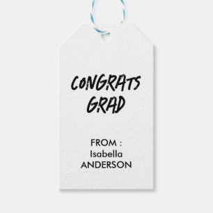 Mondern Black and White Graduation  Gift Tags