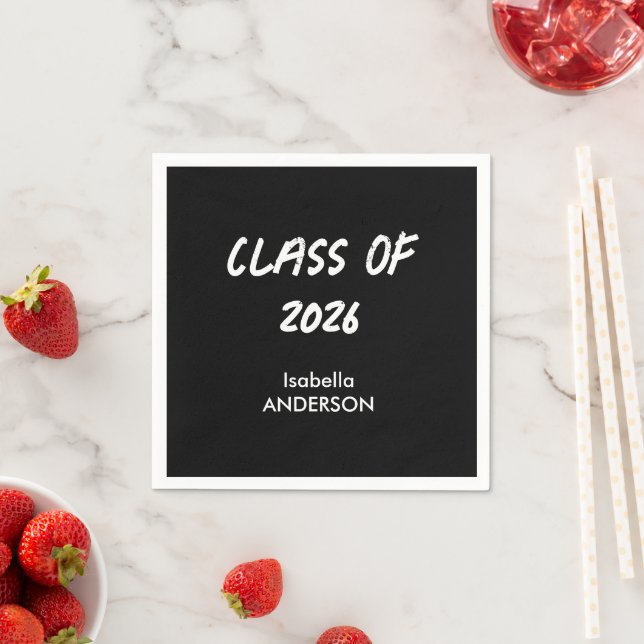 Mondern Black and White Graduation  Napkins (Insitu)