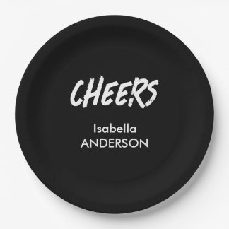 Mondern Black and White Graduation  Paper Plates