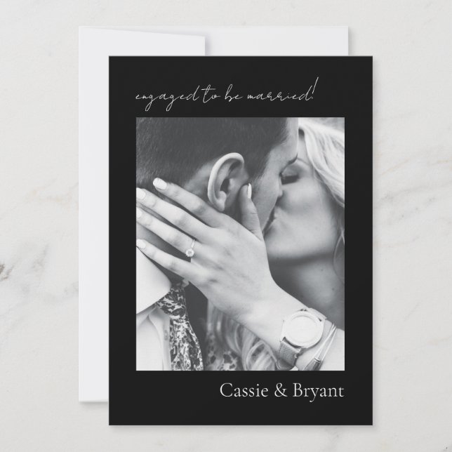 Mondern Elegant Wedding Engagement Invitation (Front)