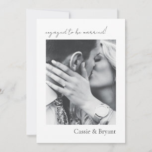 Mondern Script Elegant Minimal Wedding Engagement Announcement