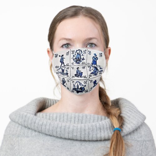 Mondmask Delft Blue frameless Adult Cloth Face Mask