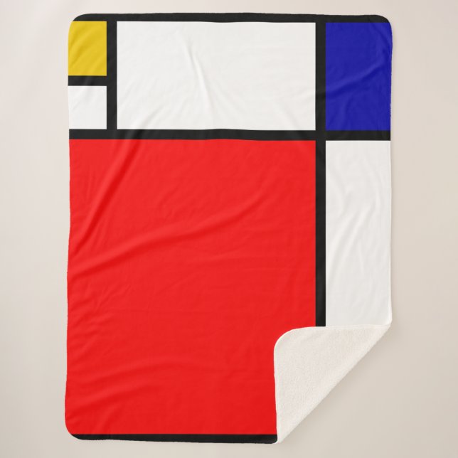 Mondrian 1 sherpa blanket (Front)