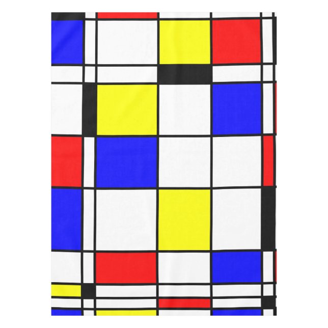 Mondrian Art Modern Abstract Tablecloth (Front)