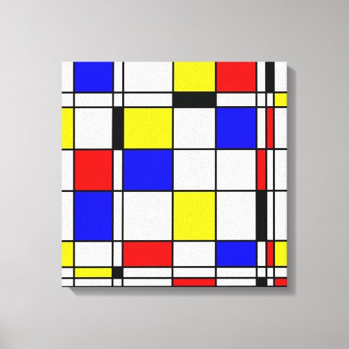 Mondrian art style canvas print