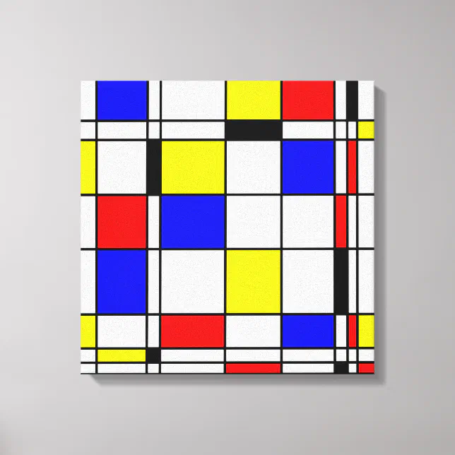 Mondrian art style canvas print | Zazzle