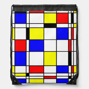 Mondrian art style drawstring bag