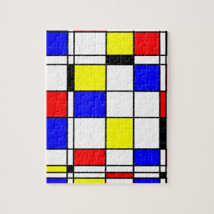Mondrian art style jigsaw puzzle