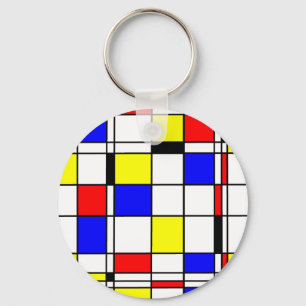 Mondrian art style keychain