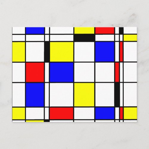 Mondrian art style postcard