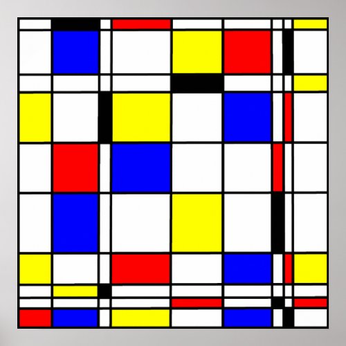 Mondrian art style poster