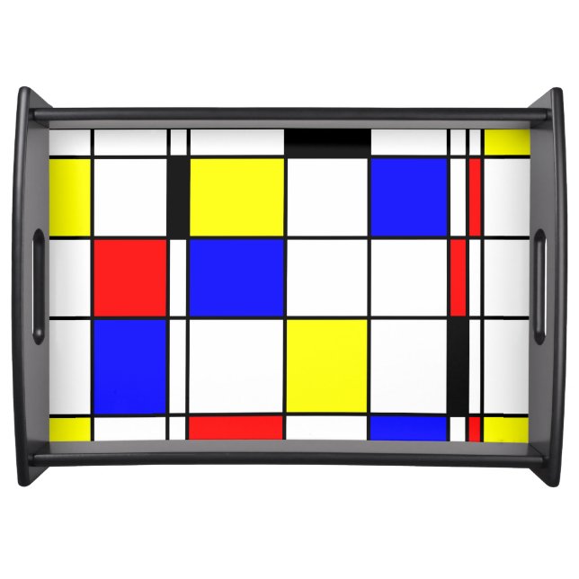 Mondrian art style serving tray (Front)