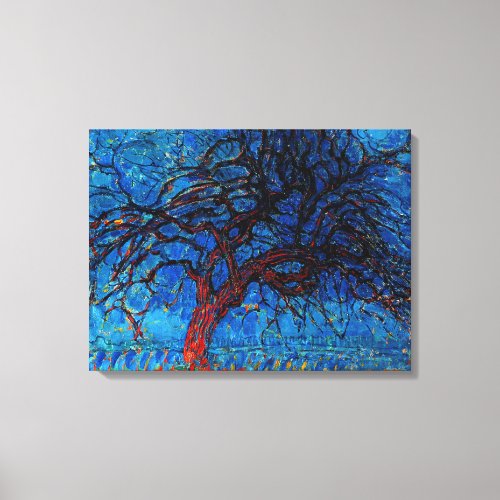 Mondrian _ Avond Evening Red Tree Canvas Print