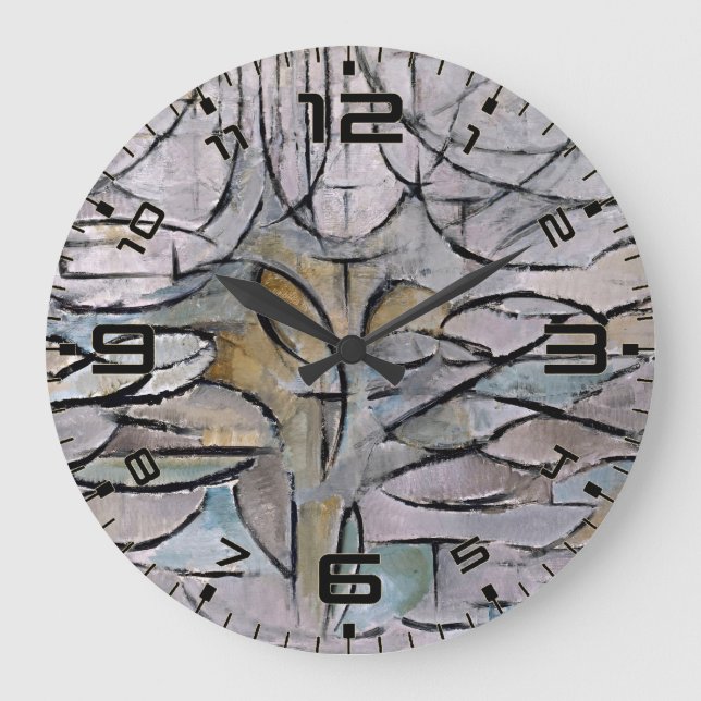 Mondrian Bloom Abstract Art Wall Clock (Front)