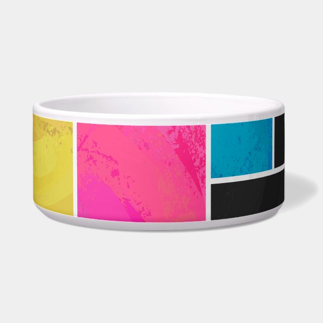 Mondrian Blue Pink Black Print Bowl (Right)