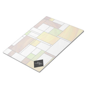 Mondrian Brown Yellow Green Print Notepad