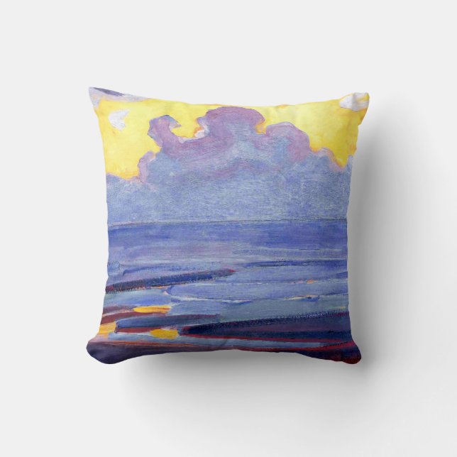 Mondrian - By the Sea, popular artwork Throw Pillow (Front)