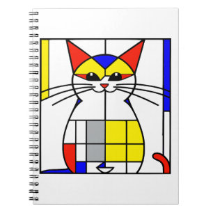 Mondrian cat notebook