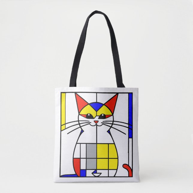 Mondrian cat tote bag (Front)