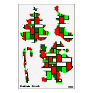mondrian christmas modern art abstract wall decal
