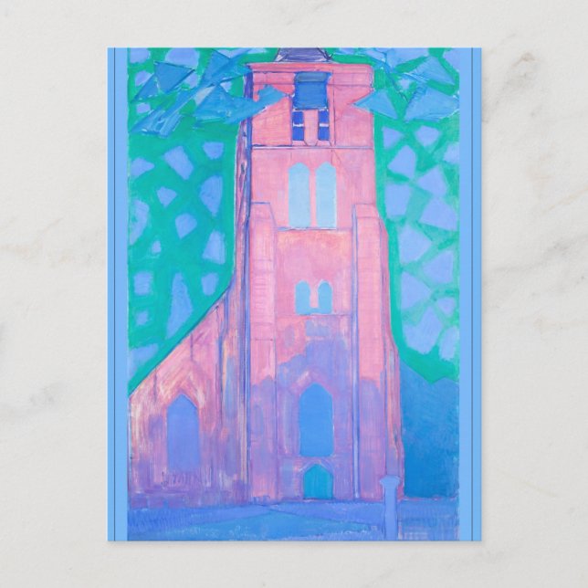 Mondrian - Church Tower at Domburg, Postcard (Front)