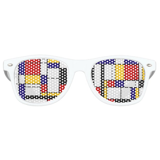 Mondrian Color Blocks Retro Sunglasses (Front)