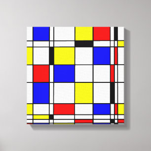 Mondrian colorful Minimalist De Stijl Modern art Canvas Print
