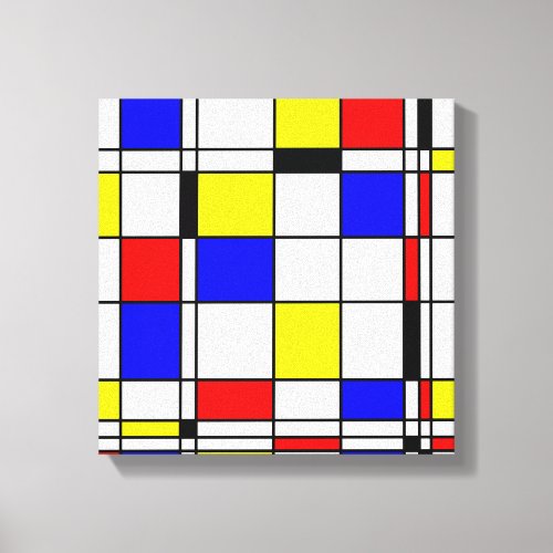 Mondrian colorful Minimalist De Stijl Modern art Canvas Print