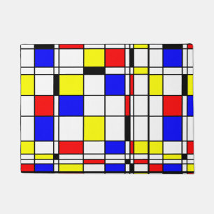Mondrian colorful Minimalist De Stijl Modern art Doormat