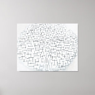 MONDRIAN COMP. 10 in B & W - Pier and Ocean 1915 Canvas Print