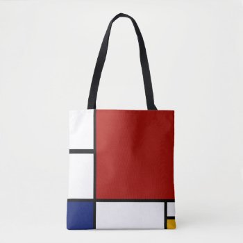 Mondrian Composition Ii In Red  Blue  And Yellow Tote Bag by GalleryGreats at Zazzle