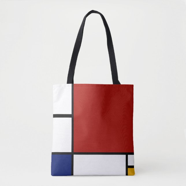 Mondrian Composition II in Red, Blue, and Yellow Tote Bag (Front)