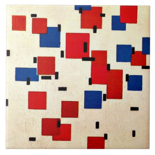 Mondrian _ Composition in Color A Ceramic Tile