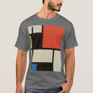 Mondrian Composition Modern Abstract Dark Grey T-Shirt
